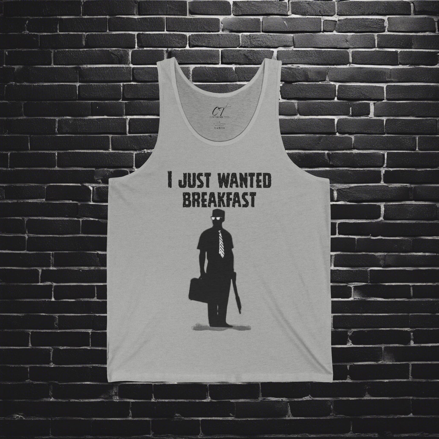 Falling Down, I just wanted breakfast, Dark Humor, Movie quote Tank, Mischievous Apparel, Inside joke, Funny GIft