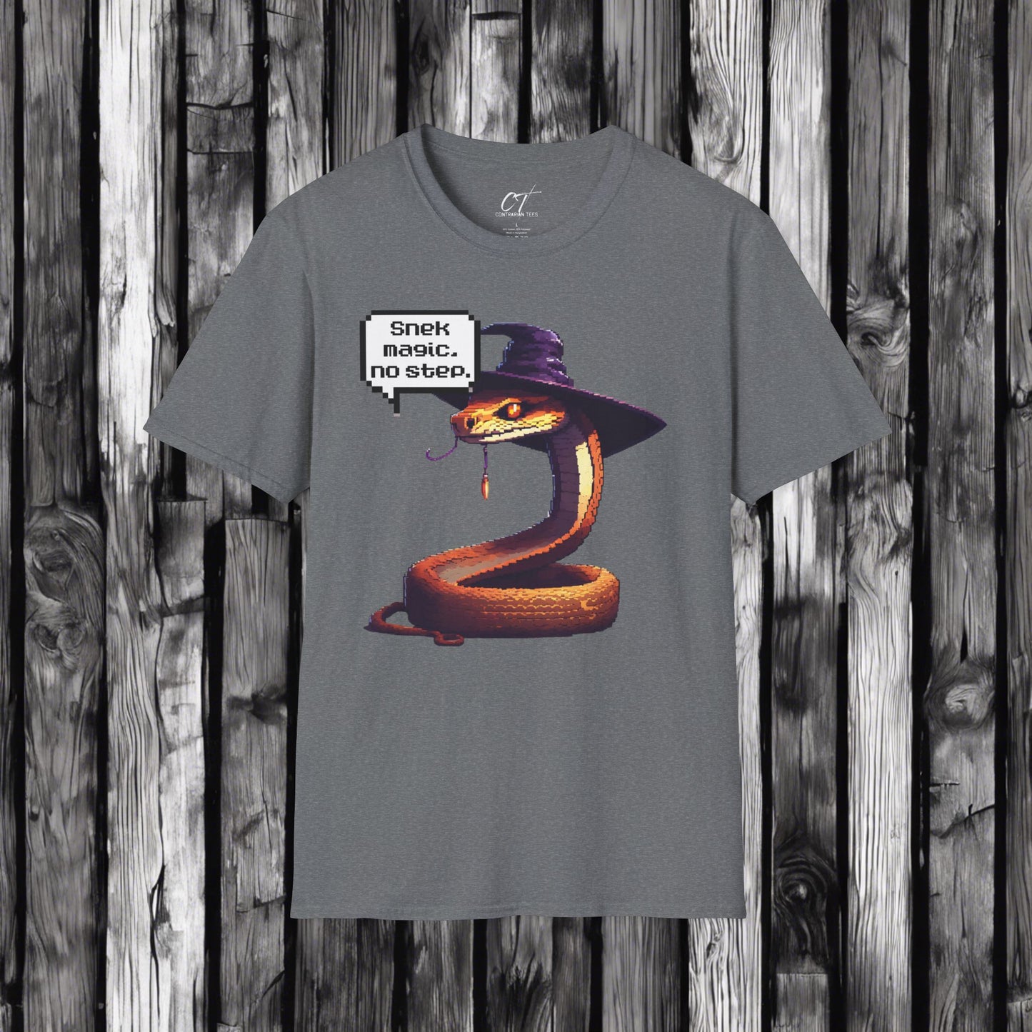 Snek Magic No Step, Halloween, Spooky Season, Funny shirt, Funny Gift, Humorous Shirt, 8 bit art, Dungeons and dragons, nerd shirt