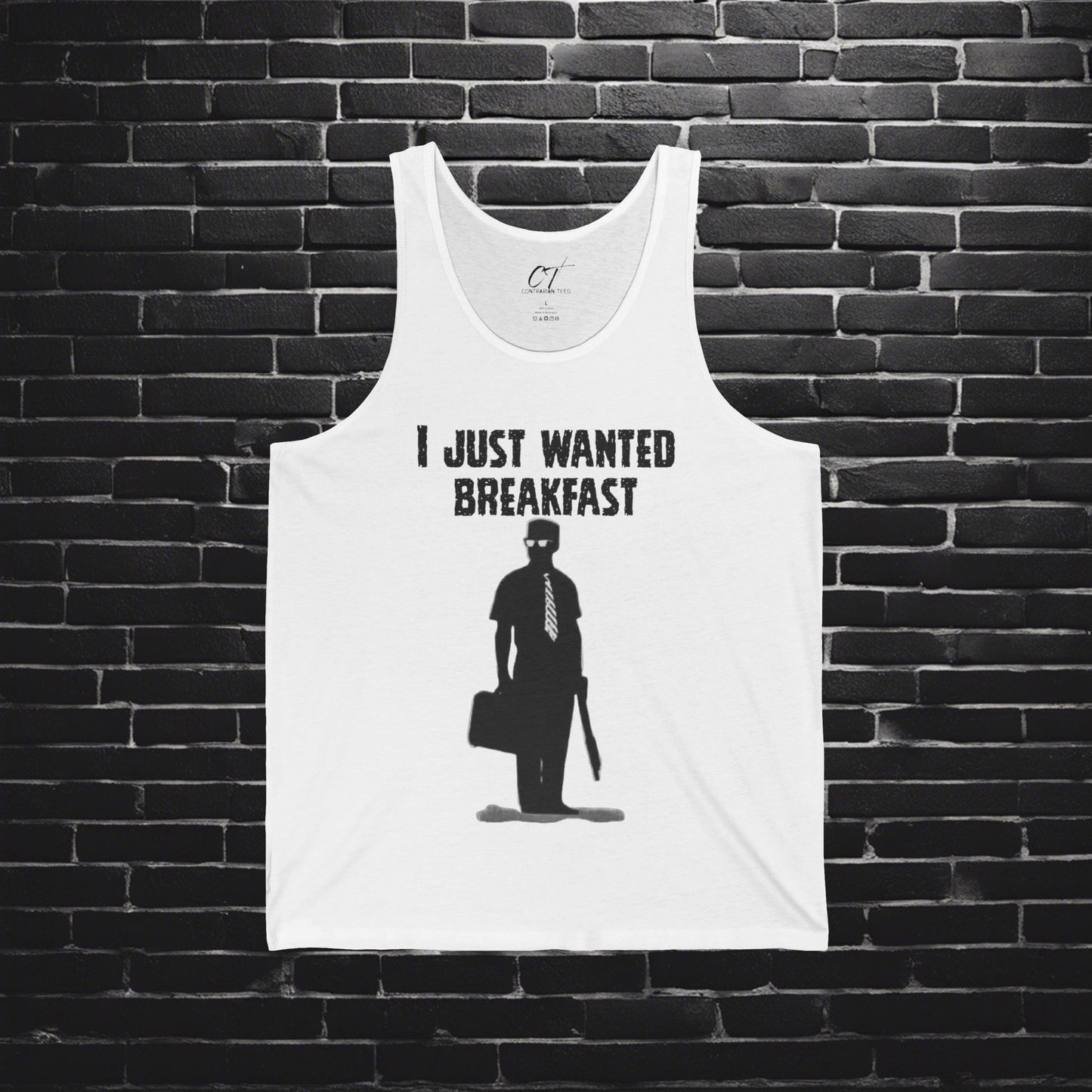 Falling Down, I just wanted breakfast, Dark Humor, Movie quote Tank, Mischievous Apparel, Inside joke, Funny GIft