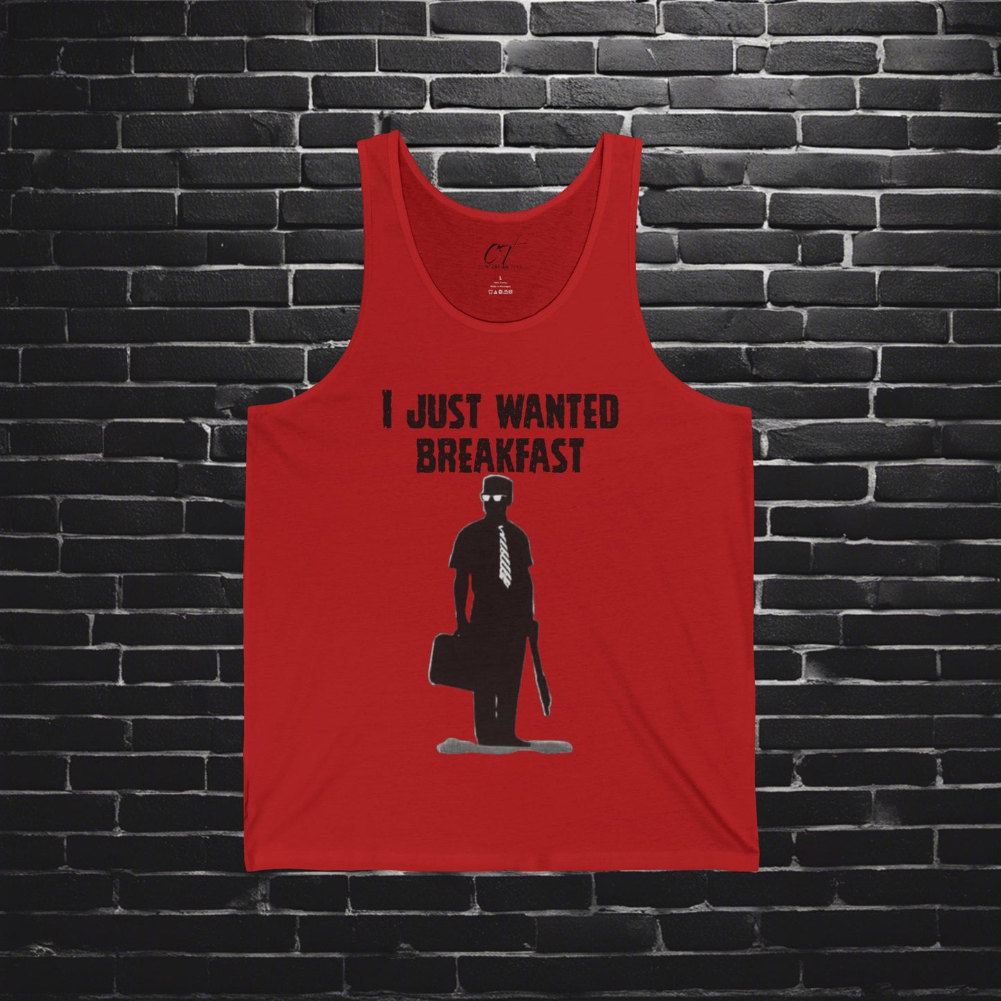 Falling Down, I just wanted breakfast, Dark Humor, Movie quote Tank, Mischievous Apparel, Inside joke, Funny GIft
