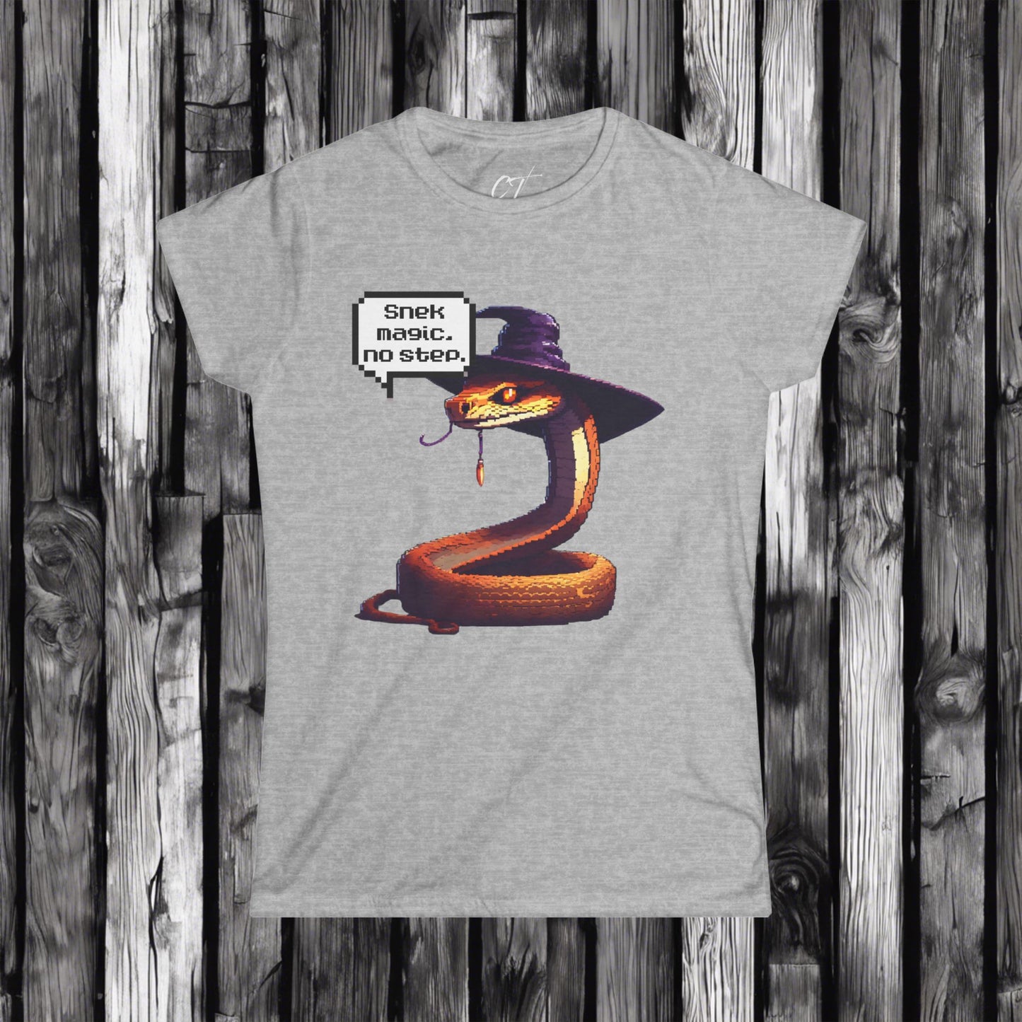 Snek Magic No Step, Halloween, Spooky Season, WomensT, Funny shirt, Funny Gift, Humorous Shirt, 8 bit art, Dungeons and dragons, nerd shirt