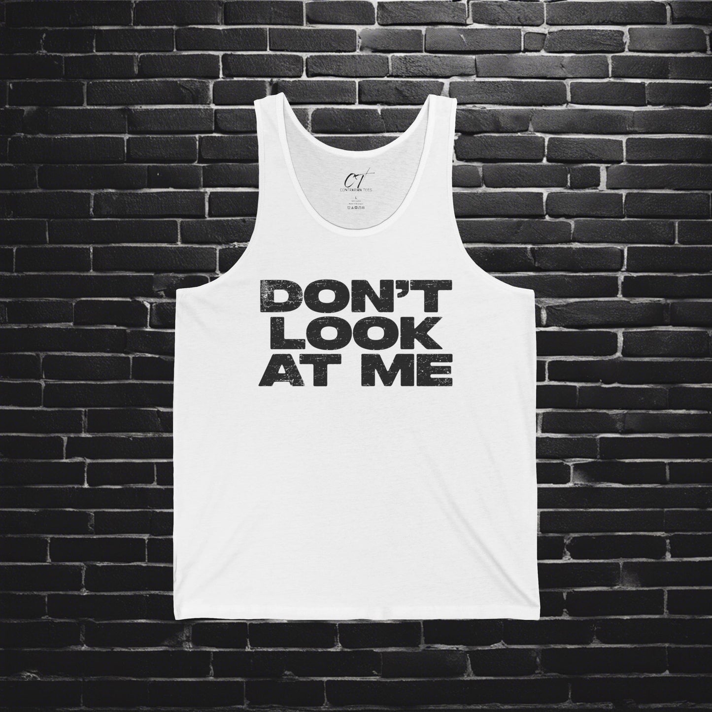 Don't Look At Me, Funny Graphic Tee, Sarcastic T-Shirt, Introvert Shirt, Anti Social Top, Mens Tank