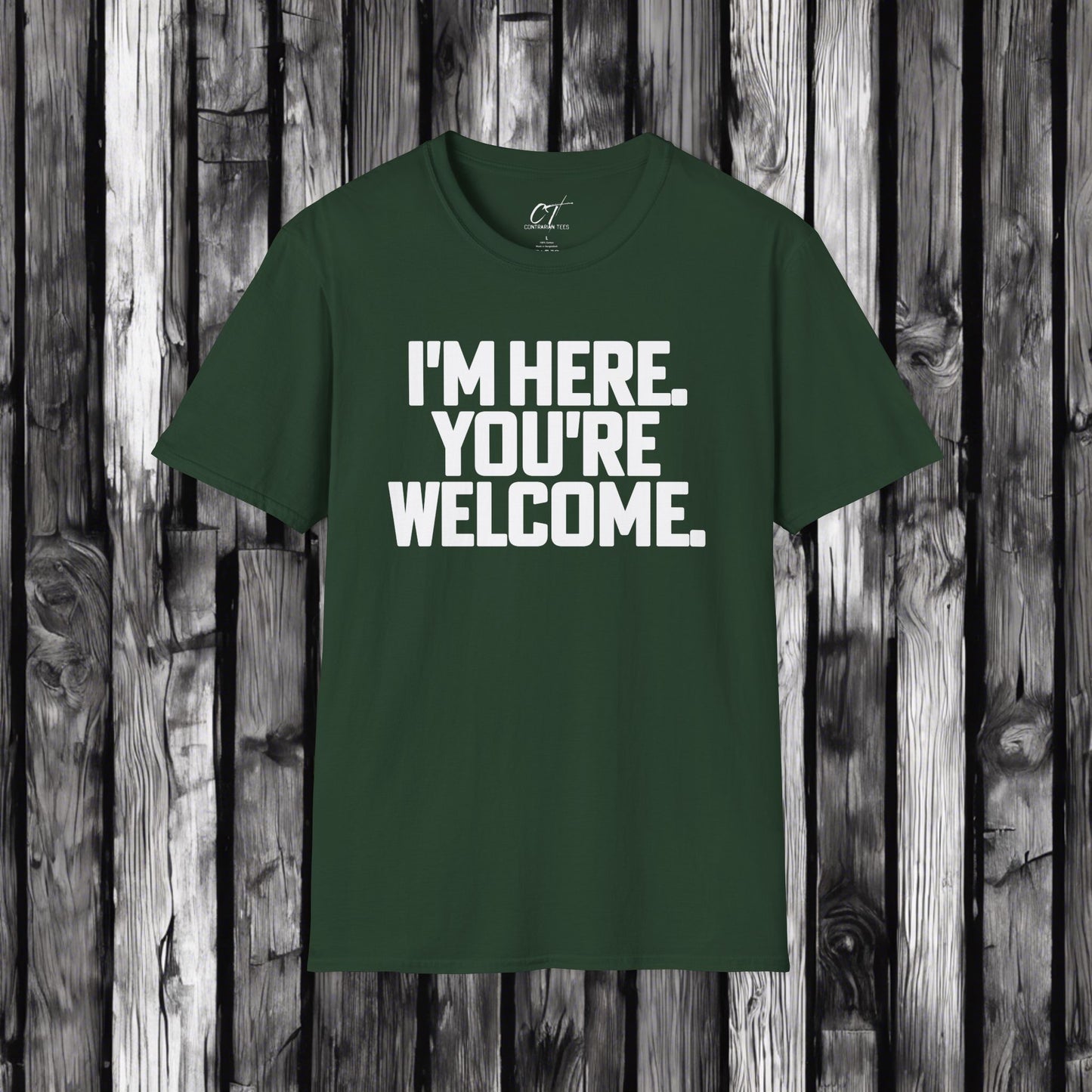 I'm here you're welcome, Mischievous, Sarcastic Shirt, Smartass Shirt, Adult Humor Shirt, Funny shirt, Funny Gift, Humorous Shirt