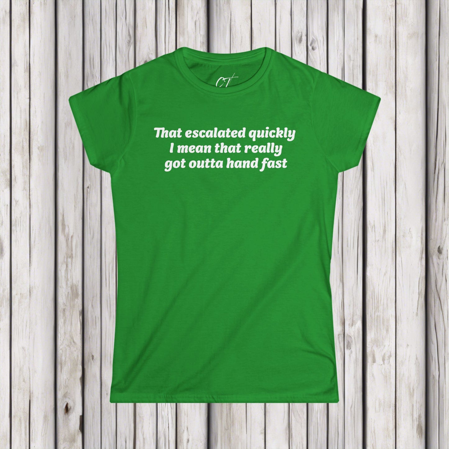 Anchor Man, That Escalated Quickly Tee, Will Ferrell, Women's Casual, Funny Quote Shirt, Gift for Her, Perfect for Birthdays, Humor Apparel