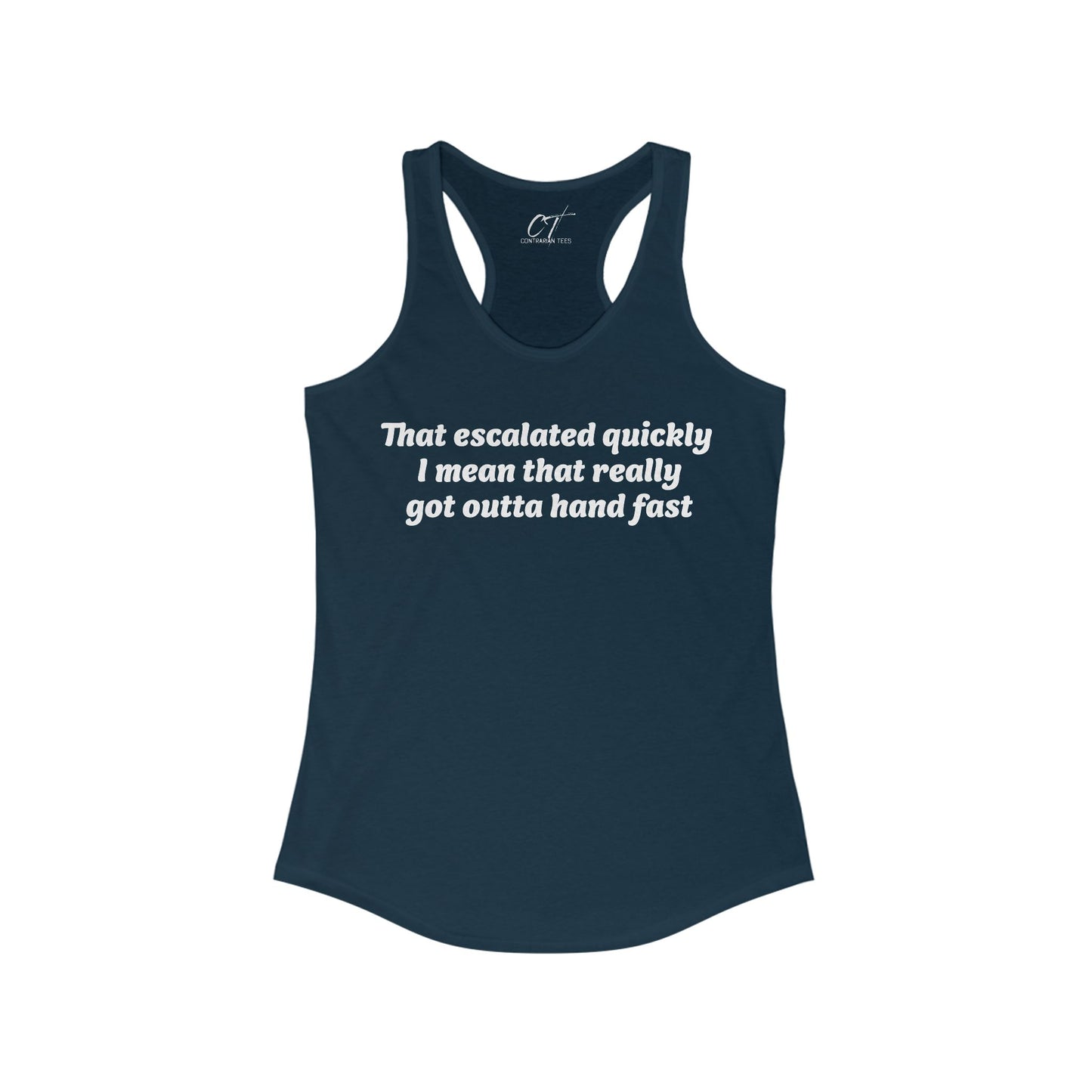 Anchor Man, That Escalated Quickly Tank, Will Ferrell, Women's Casual, Funny Quote Shirt, Gift for Her, Perfect for Birthdays, Humor Apparel