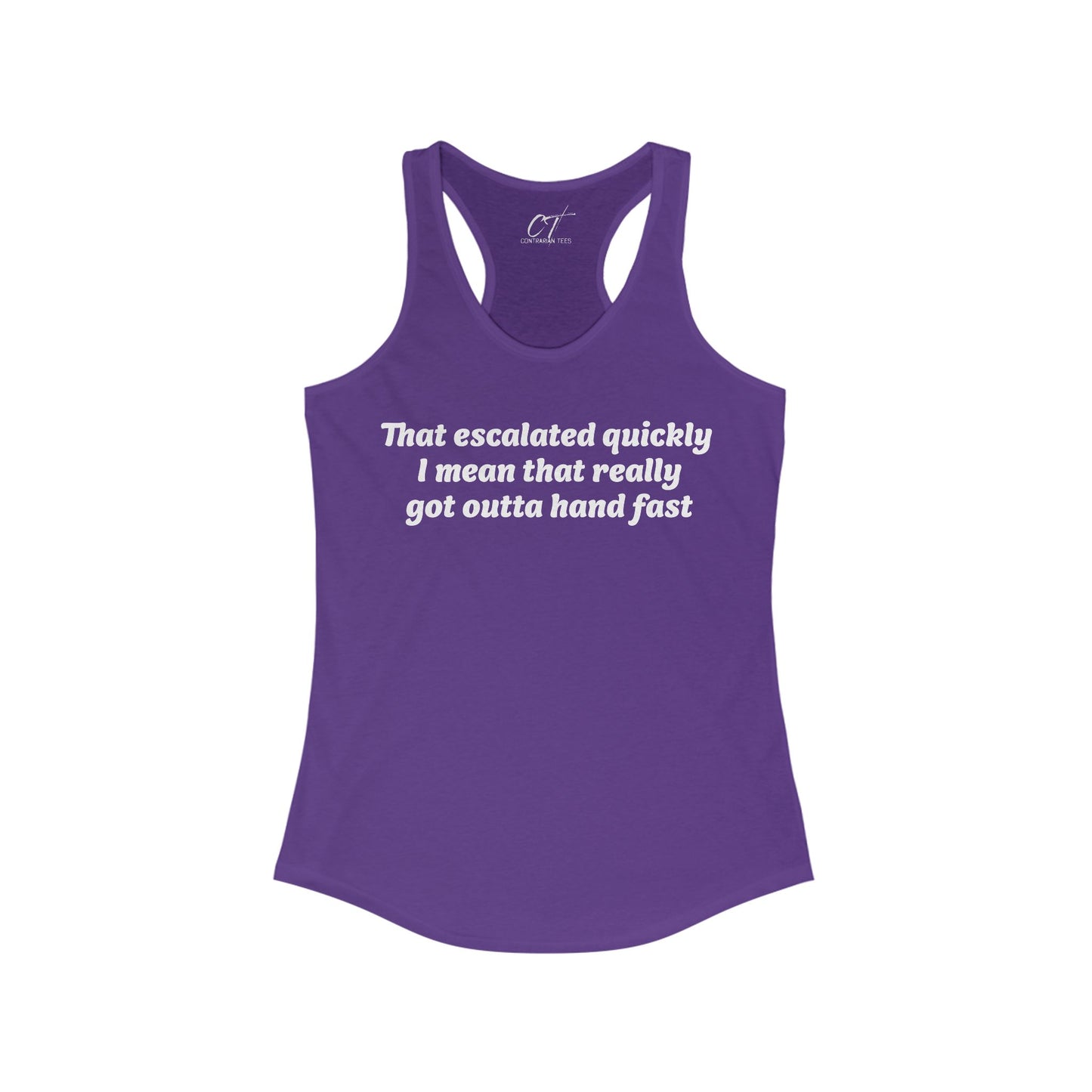 Anchor Man, That Escalated Quickly Tank,  Will Ferrell, Women's Casual, Funny Quote Shirt, Gift for Her, Perfect for Birthdays, Humor Apparel