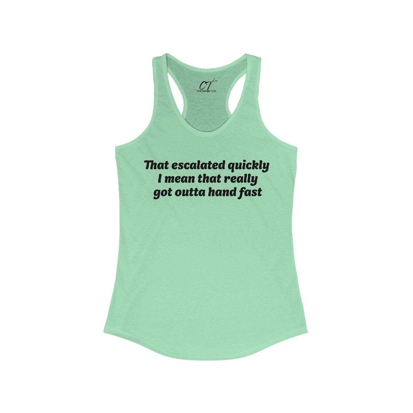 Anchor Man, That Escalated Quickly Tank, Will Ferrell, Women's Casual, Funny Quote Shirt, Gift for Her, Perfect for Birthdays, Humor Apparel