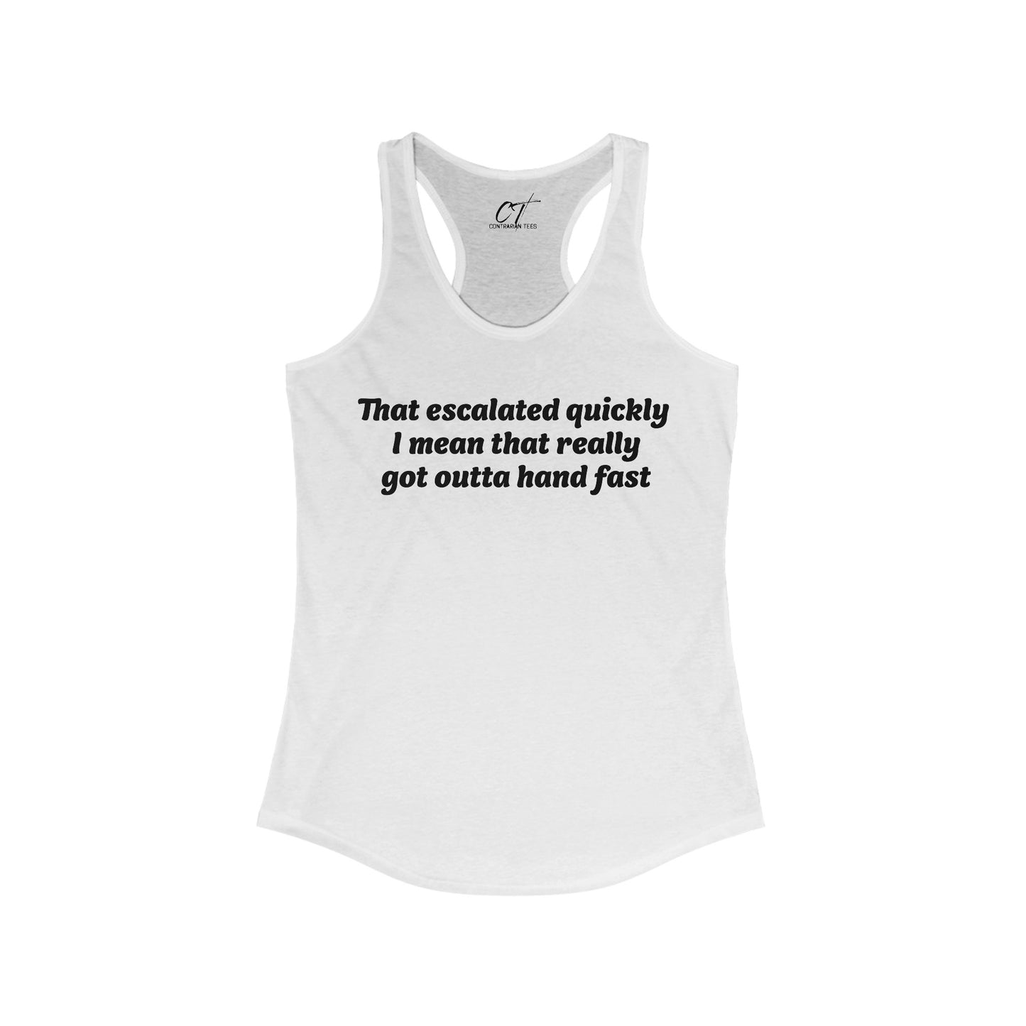 Anchor Man, That Escalated Quickly Tank, Will Ferrell, Women's Casual, Funny Quote Shirt, Gift for Her, Perfect for Birthdays, Humor Apparel