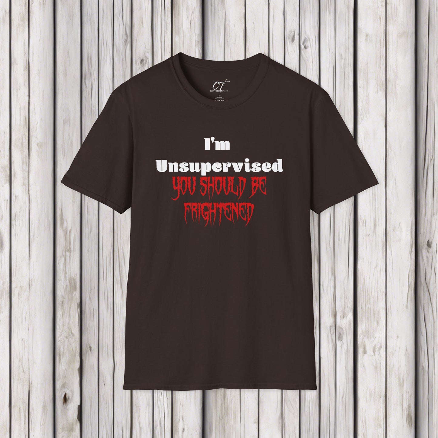 I'm Unsupervised You should be Frightened, Ominous Positivity, Smartass Shirt, Adult Humor Shirt, Funny shirt, Funny Gift, Humorous Shirt