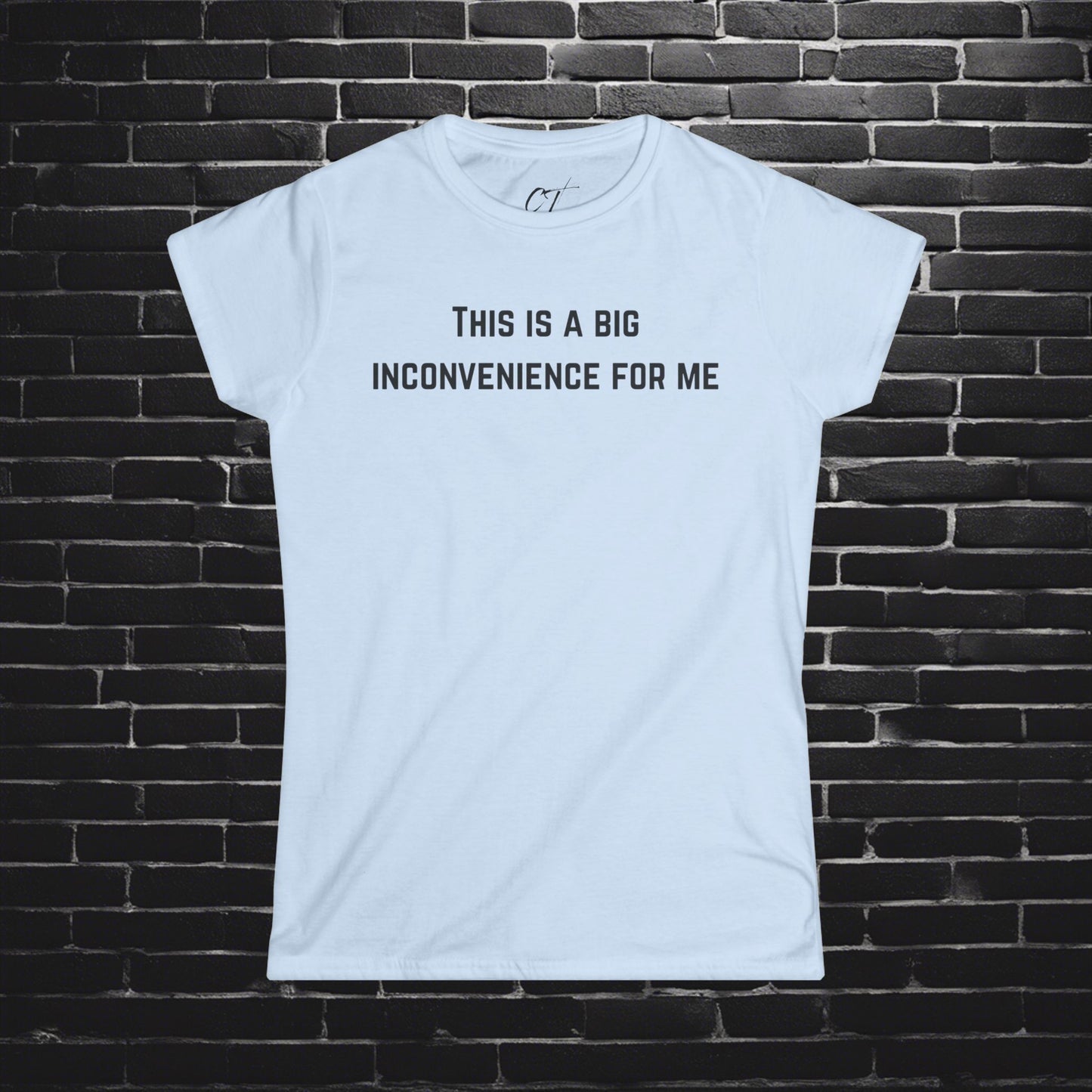 This Is A Big Inconvenience For Me, Casual Top, Women's Graphic Tee, Gift for Her, Funny Shirt, Everyday Wear, Statement T-Shirt