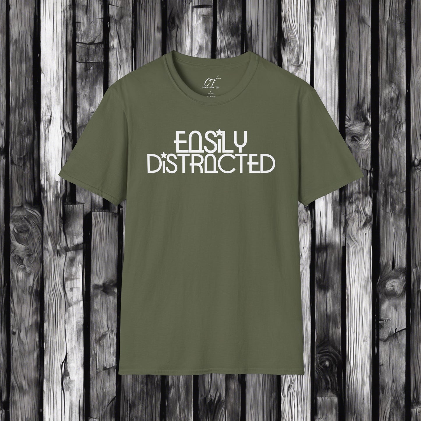 Easily Distracted, Whimsical Shirt, Mischievous, Sarcastic Shirt, Smartass Shirt, Adult Humor Shirt, Funny shirt, Funny Gift, Humorous Shirt