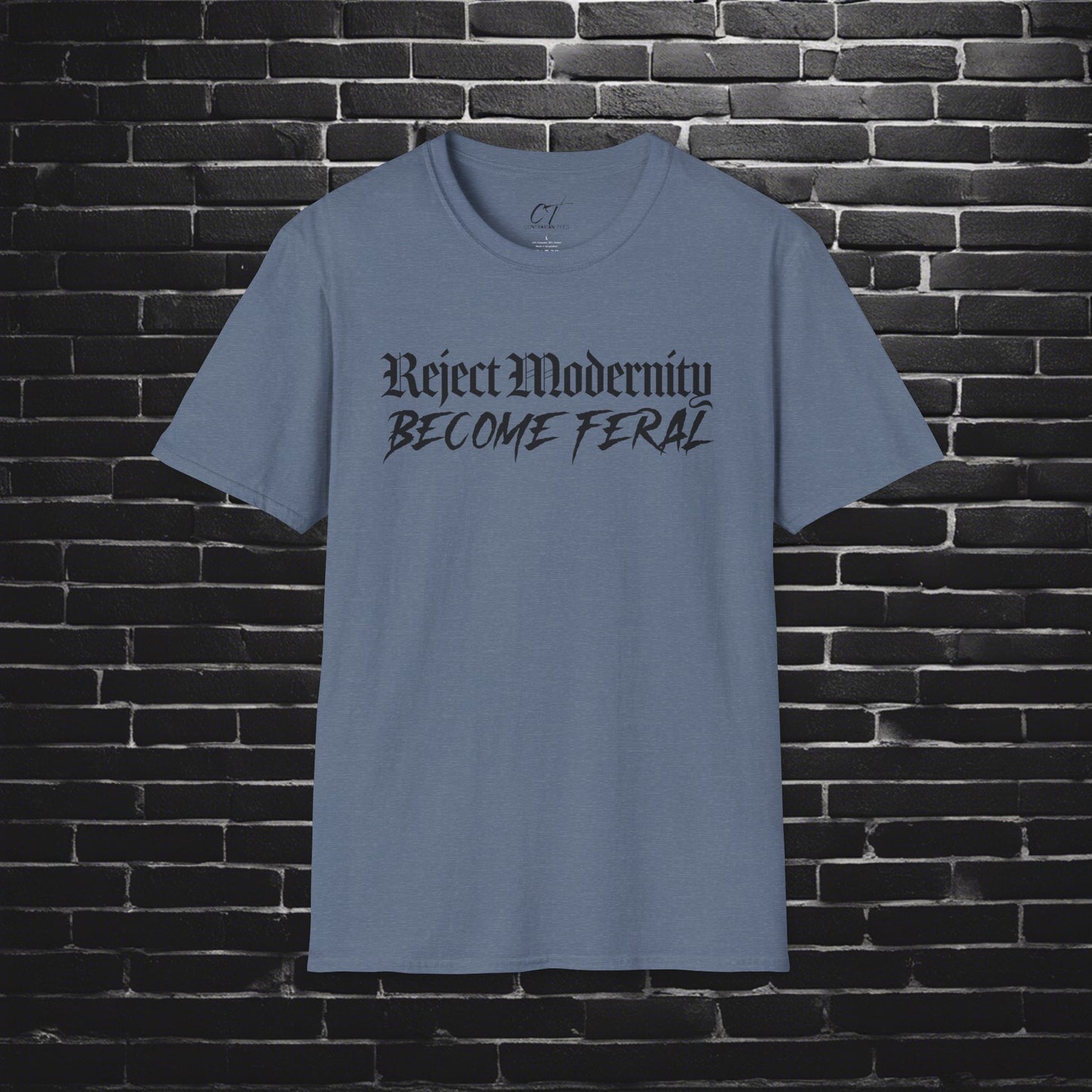 Reject Modernity Become Feral, Mischievous, Sarcastic Shirt, Smartass Shirt, Adult Humor Shirt, Funny shirt, Funny Gift, Humorous Shirt