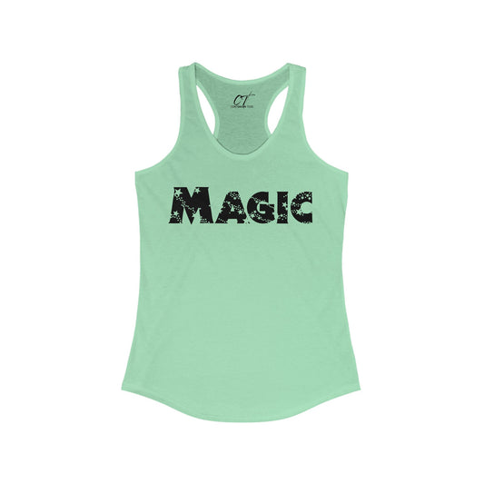 Magic, Women's Racerback Tank Top, Inspirational Gift, Summer Activewear, Workout Apparel, Motivational Clothing, Casual Daytop