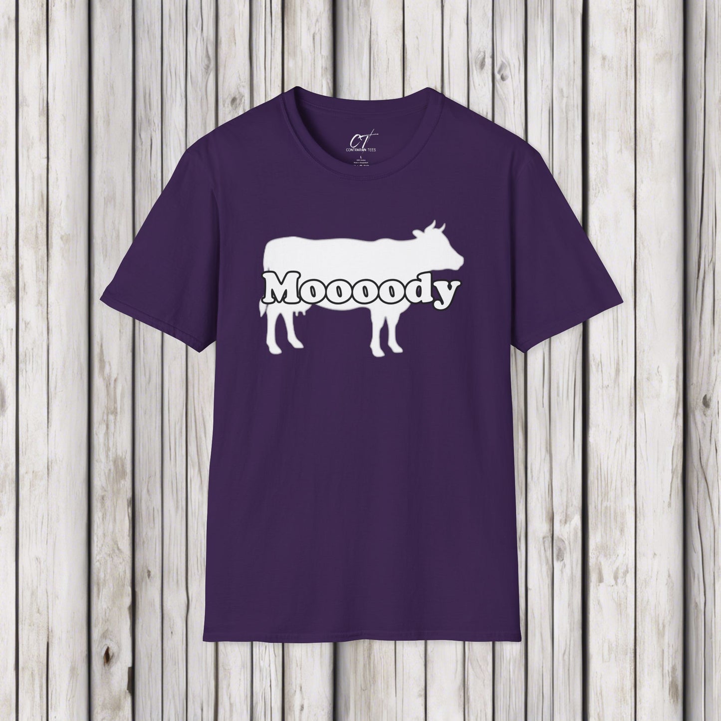 Moody, Cow Shirt, Mischievous Apparel, Sarcastic Shirt, Smartass Shirt, Adult Humor Shirt, Funny shirt, Funny Gift, Humorous Shirt