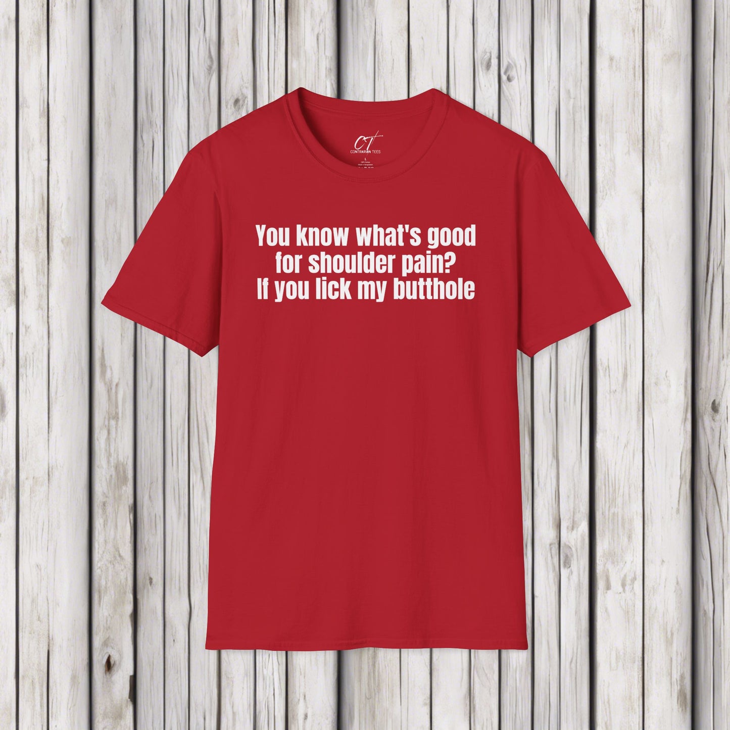 Step Brothers, You know what's good for shoulder pain?, Movie Quotes, Will Ferrell, Laughs for Gatherings, Perfect for Casual Wear, Playful Quote Tee