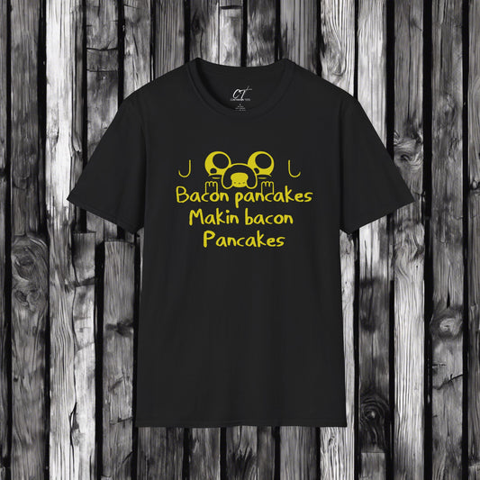 Adventure Time, Bacon Pancakes, Makin pancakes, Movie T-shirt, Movie quotes, nerd shirt, Inspirational Quotes, Inspirational Shirt