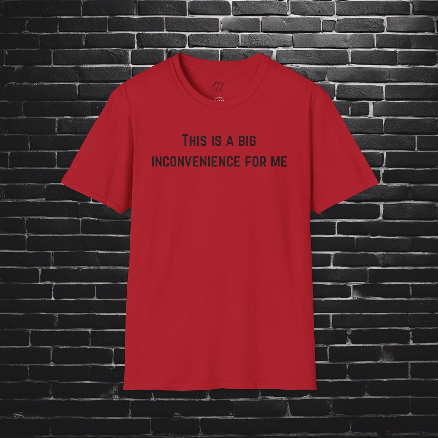This is a big inconvenience for me, Sarcastic Tee, Graphic Tee, Humor Shirt, Casual Shirt, Novelty Gift