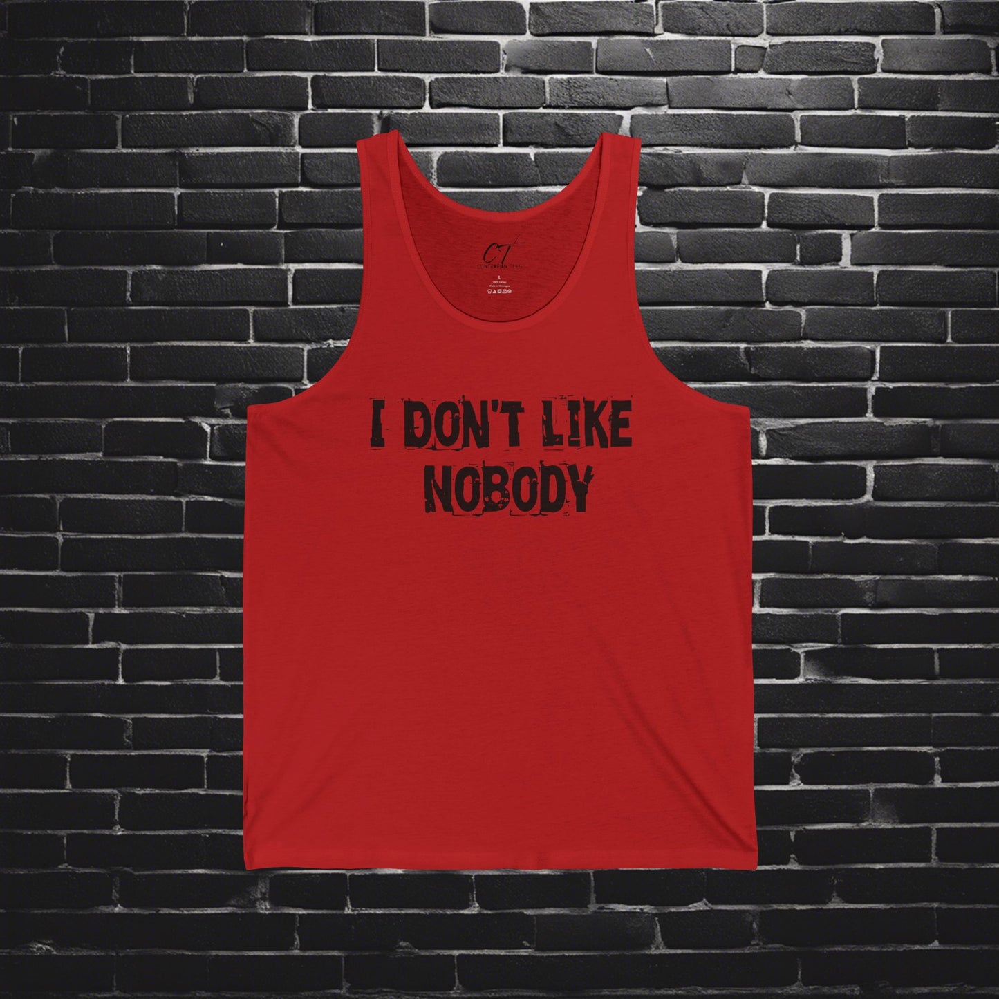 I don't like nobody, Tank, Sarcastic Shirt, Smartass Shirt, Adult Humor Shirt, Funny shirt, Funny Gift, Humorous Shirt
