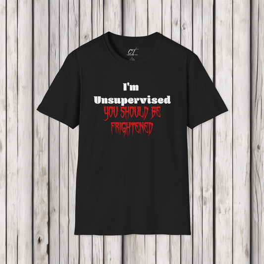 I'm Unsupervised You should be Frightened, Ominous Positivity, Smartass Shirt, Adult Humor Shirt, Funny shirt, Funny Gift, Humorous Shirt