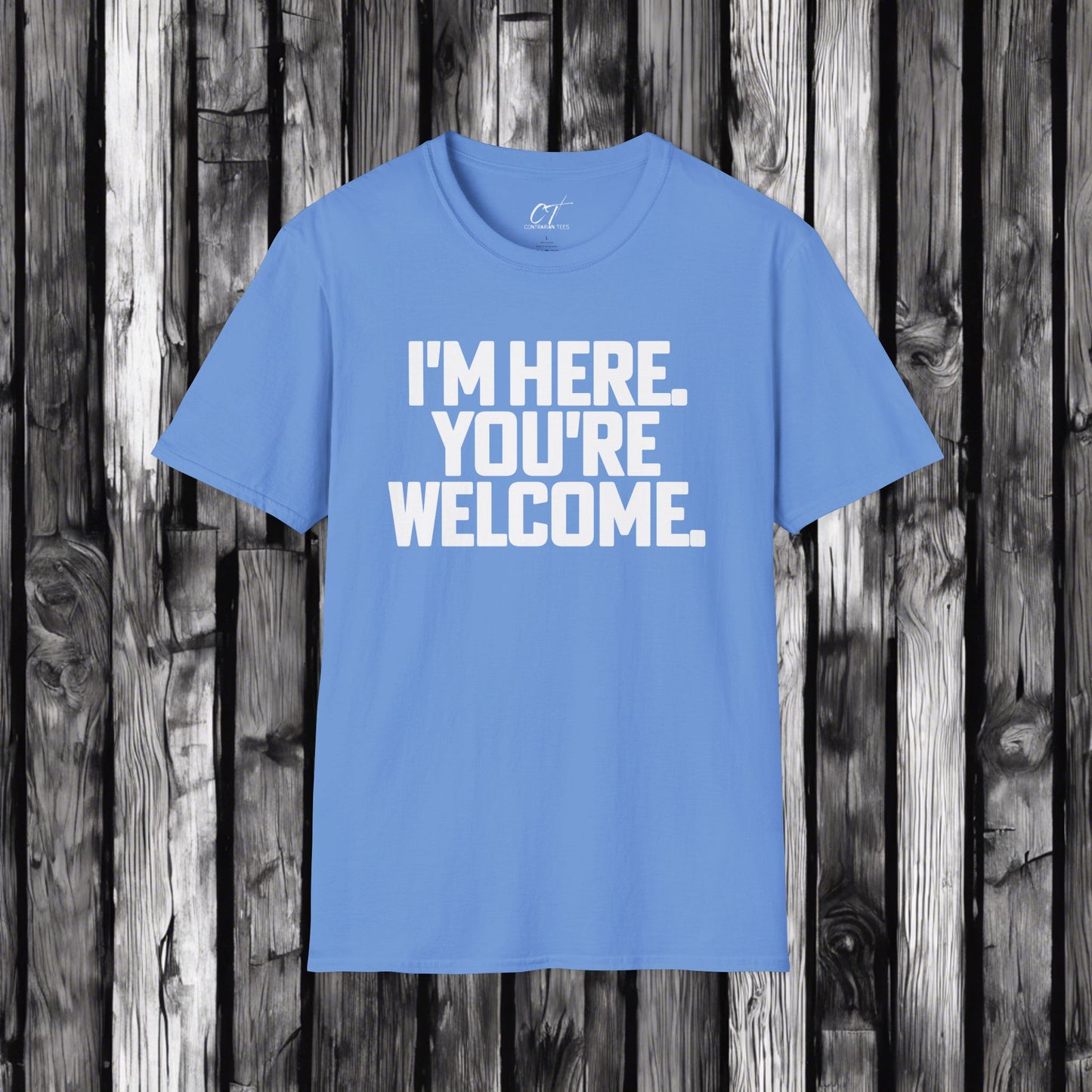 I'm here you're welcome, Mischievous, Sarcastic Shirt, Smartass Shirt, Adult Humor Shirt, Funny shirt, Funny Gift, Humorous Shirt