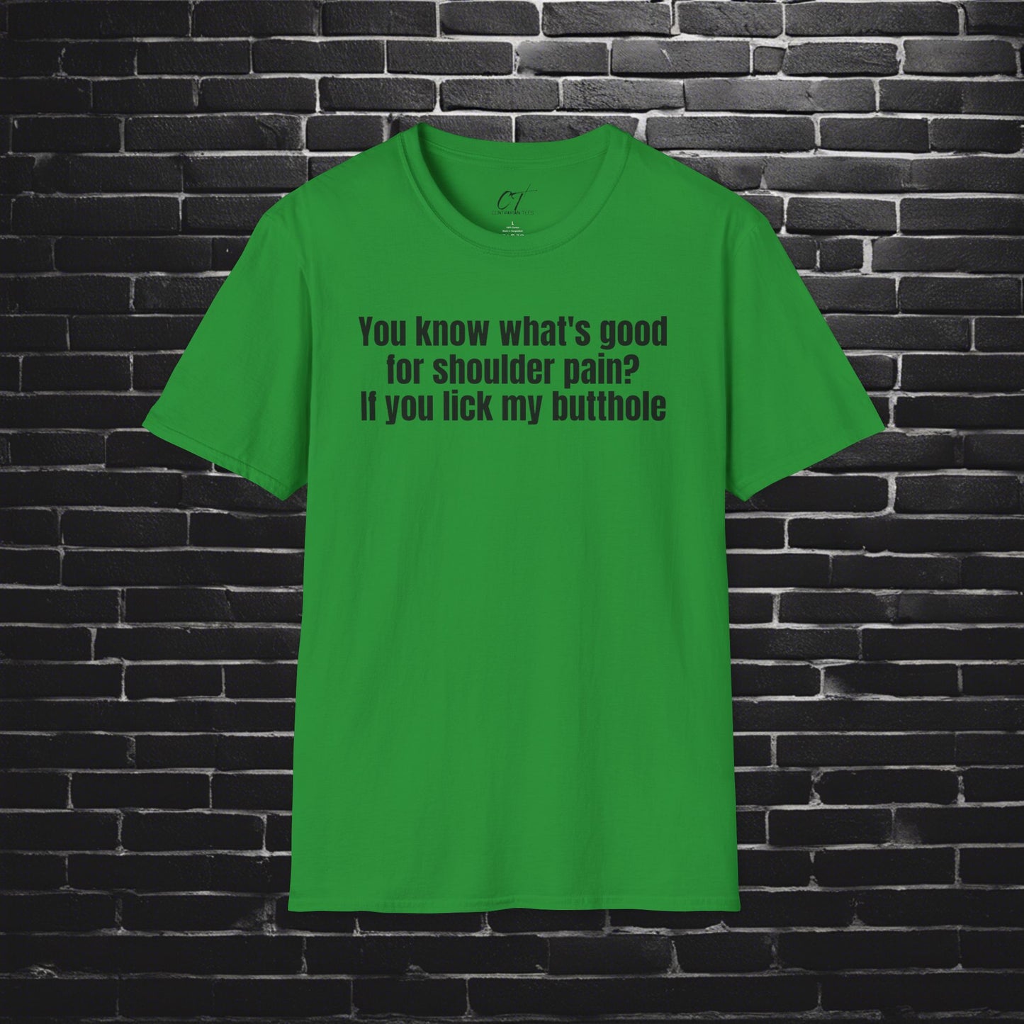 Step Brothers, You know what's good for shoulder pain?, Movie Quotes, Will Ferrell, Laughs for Gatherings, Perfect for Casual Wear, Playful Quote Tee