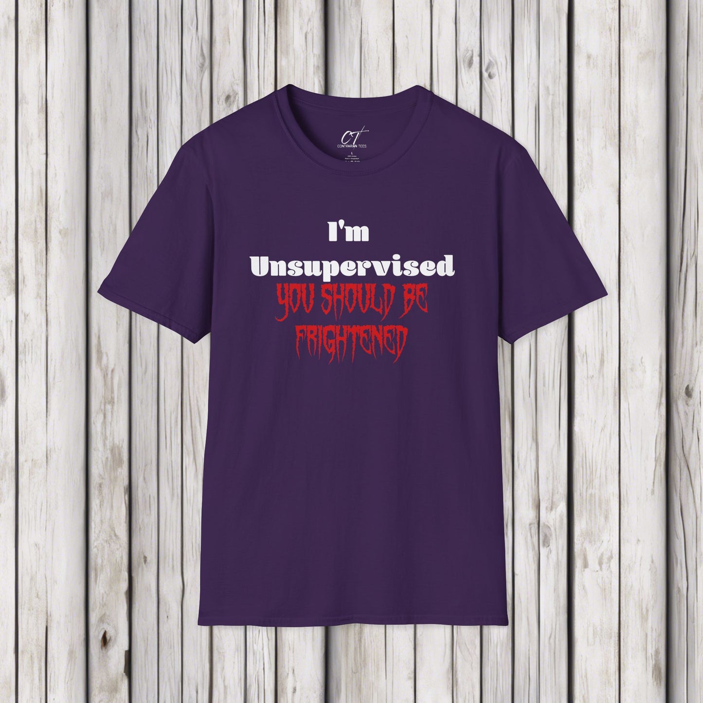 I'm Unsupervised You should be Frightened, Ominous Positivity, Smartass Shirt, Adult Humor Shirt, Funny shirt, Funny Gift, Humorous Shirt
