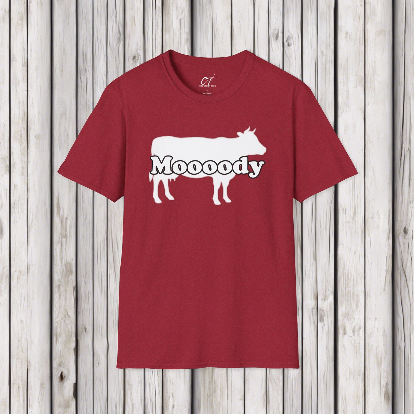 Moody, Cow Shirt, Mischievous Apparel, Sarcastic Shirt, Smartass Shirt, Adult Humor Shirt, Funny shirt, Funny Gift, Humorous Shirt
