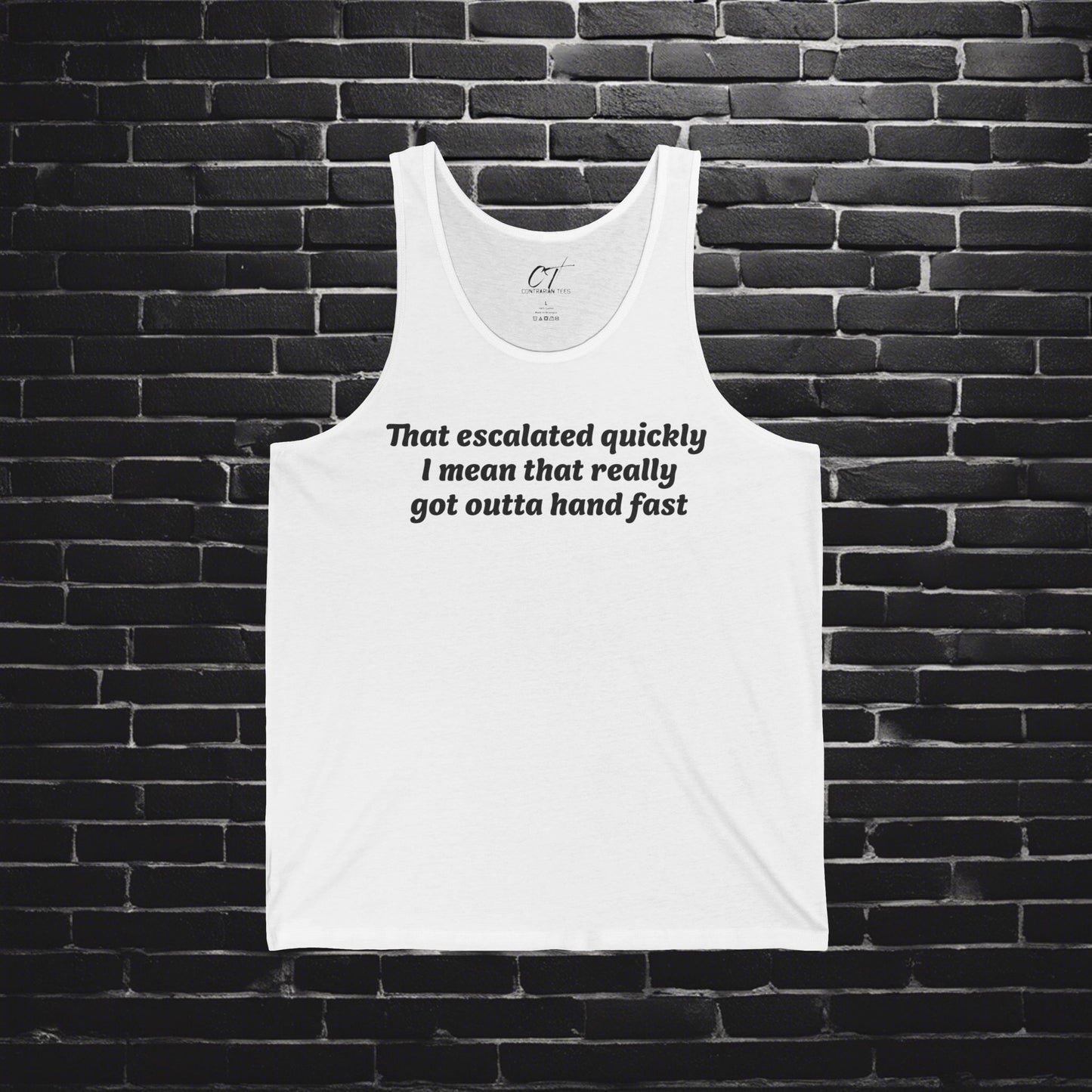 Anchor Man, That Escalated Quickly Tank, Will Ferrell, Men's Casual, Funny Quote Shirt, Gift for Him, Perfect for Birthdays, Humor Apparel