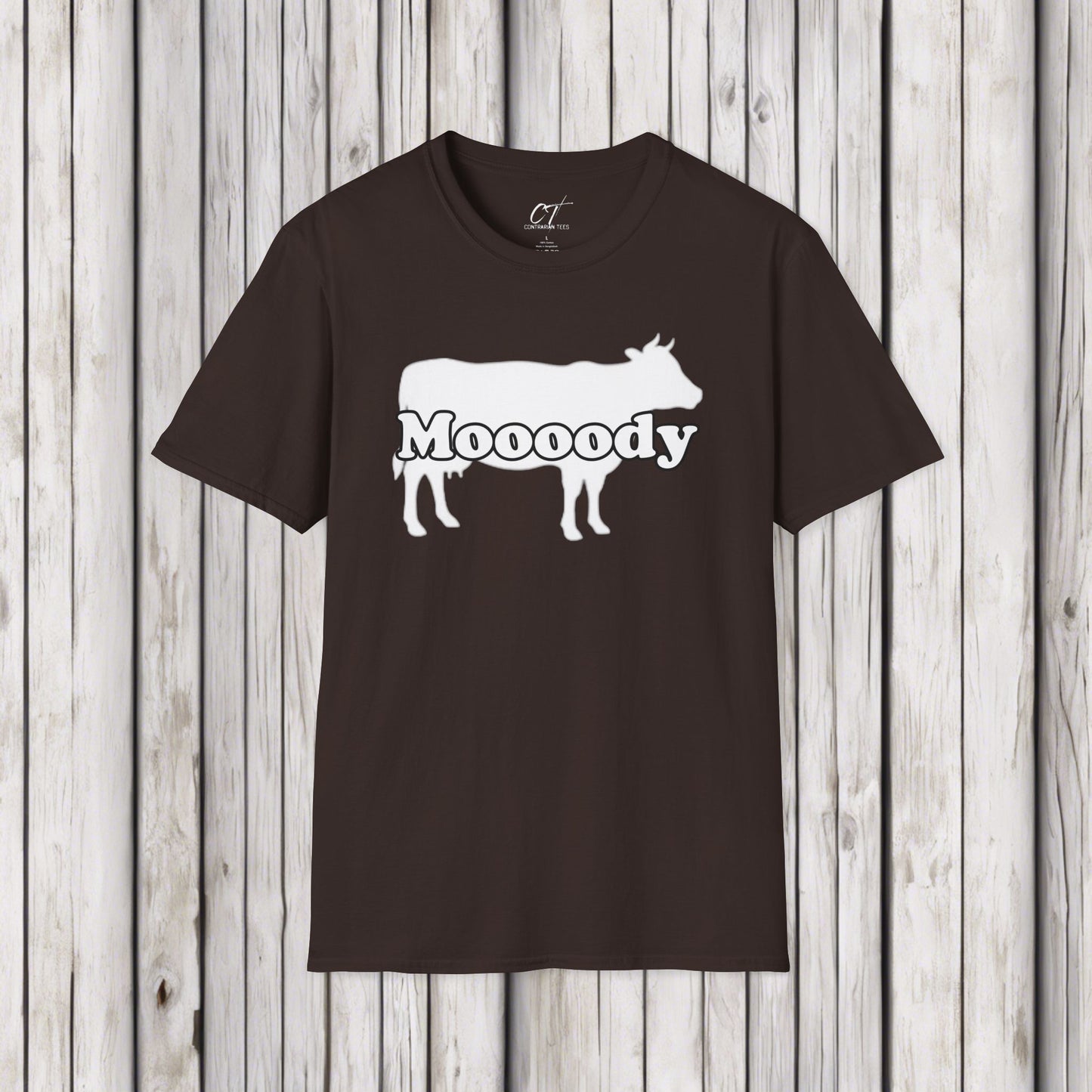 Moody, Cow Shirt, Mischievous Apparel, Sarcastic Shirt, Smartass Shirt, Adult Humor Shirt, Funny shirt, Funny Gift, Humorous Shirt