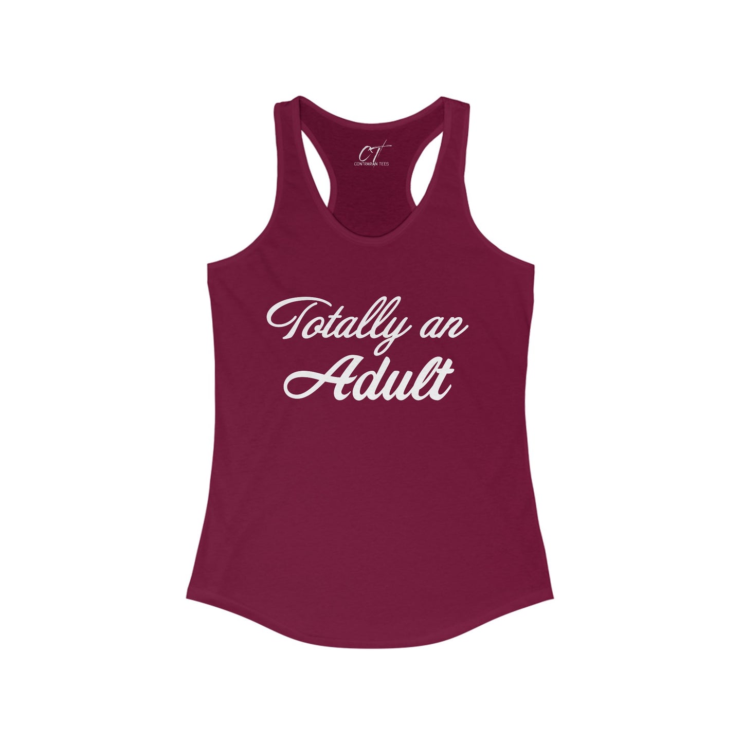 Totally an Adult, Mischievous Apparel, Women's Tank, Sarcastic Shirt, Smartass Shirt, Funny shirt, Funny Gift, Humorous Shirt
