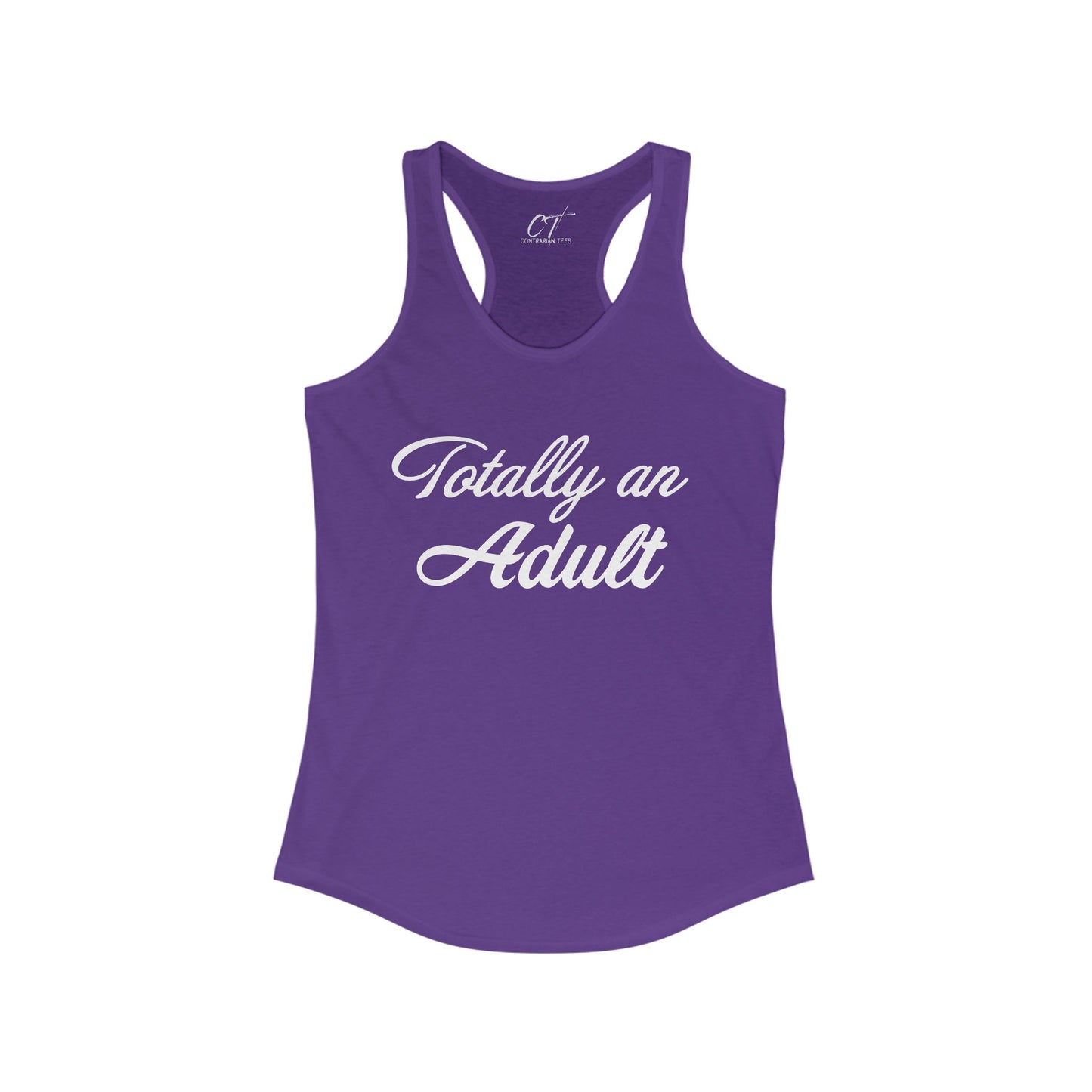Totally an Adult, Mischievous Apparel, Women's Tank, Sarcastic Shirt, Smartass Shirt, Funny shirt, Funny Gift, Humorous Shirt