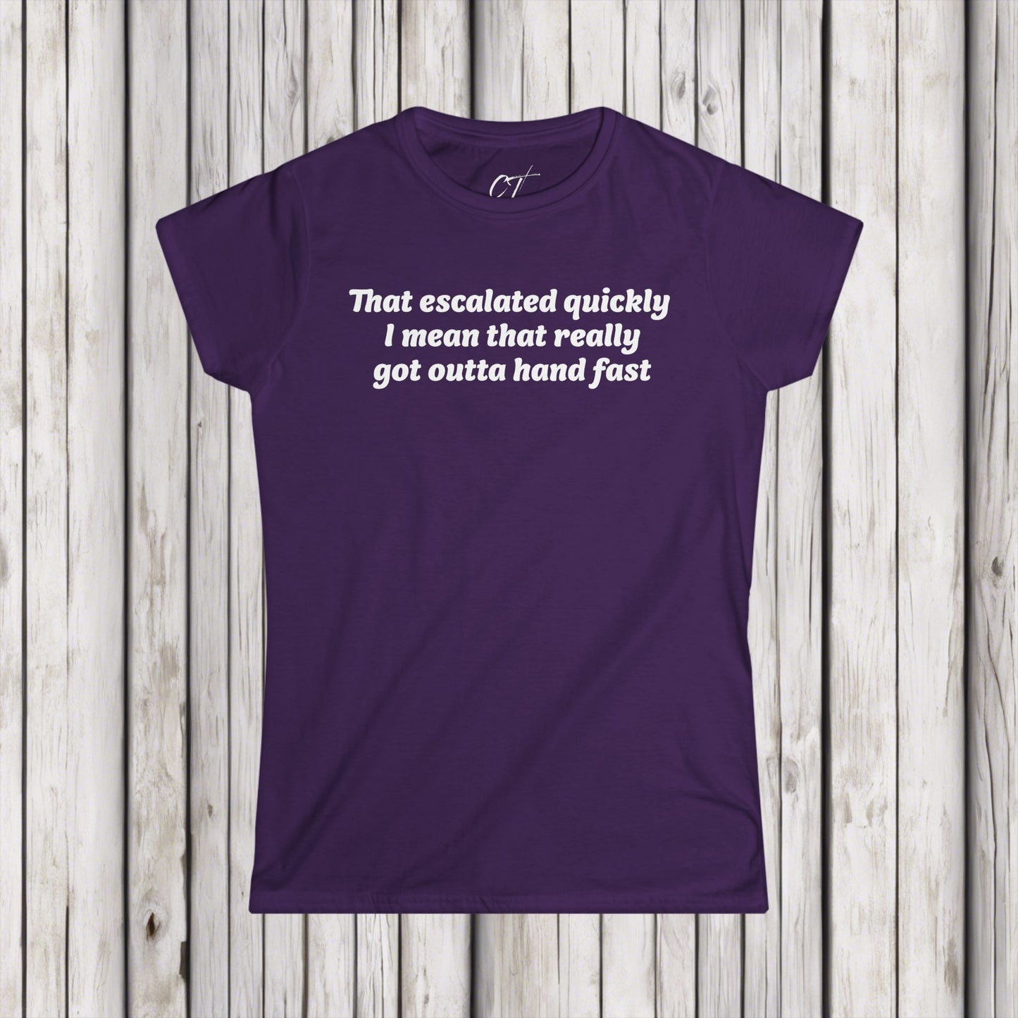 Anchor Man, That Escalated Quickly Tee, Will Ferrell, Women's Casual, Funny Quote Shirt, Gift for Her, Perfect for Birthdays, Humor Apparel