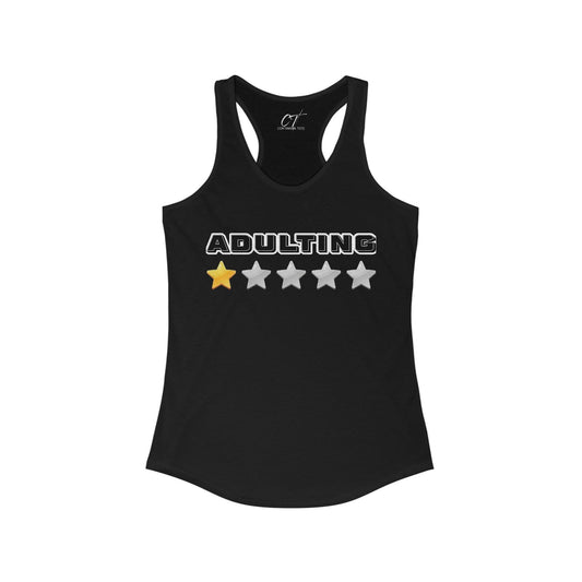 Adulting One Star Rating, Women's Tank, Mischievous Apparel, Sarcastic Shirt, Smartass Shirt, Funny shirt, Funny Gift, Humorous Shirt