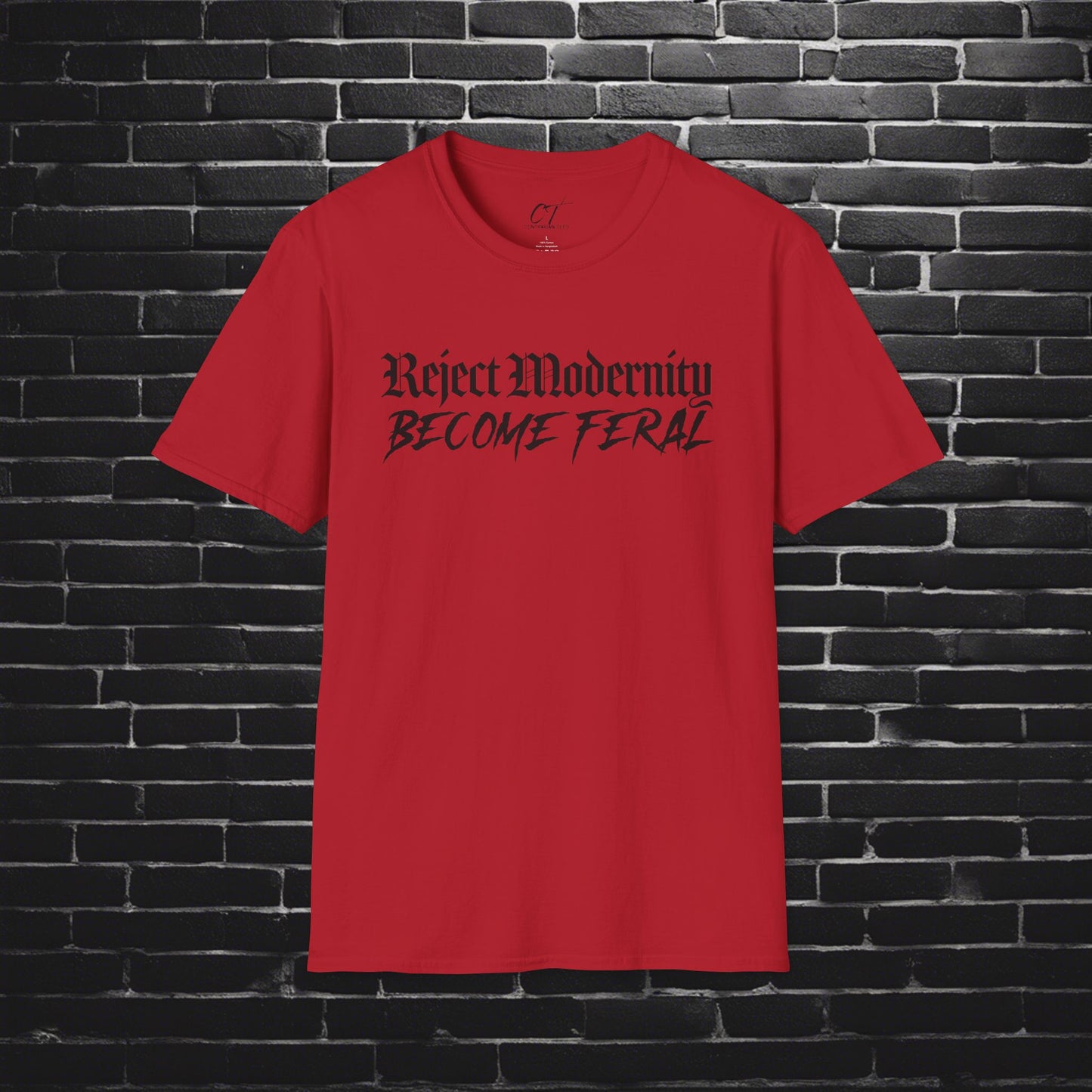 Reject Modernity Become Feral, Mischievous, Sarcastic Shirt, Smartass Shirt, Adult Humor Shirt, Funny shirt, Funny Gift, Humorous Shirt