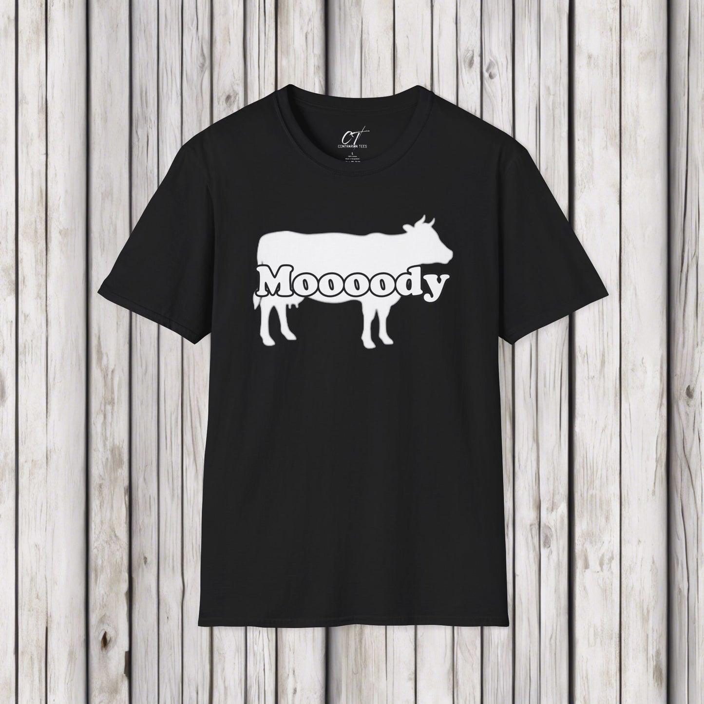 Moody, Cow Shirt, Mischievous Apparel, Sarcastic Shirt, Smartass Shirt, Adult Humor Shirt, Funny shirt, Funny Gift, Humorous Shirt