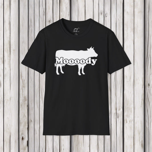 Moody, Cow Shirt, Mischievous Apparel, Sarcastic Shirt, Smartass Shirt, Adult Humor Shirt, Funny shirt, Funny Gift, Humorous Shirt