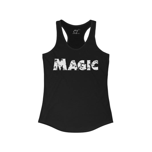 Magic, Women's Racerback Tank Top, Inspirational Gift, Summer Activewear, Workout Apparel, Motivational Clothing, Casual Daytop