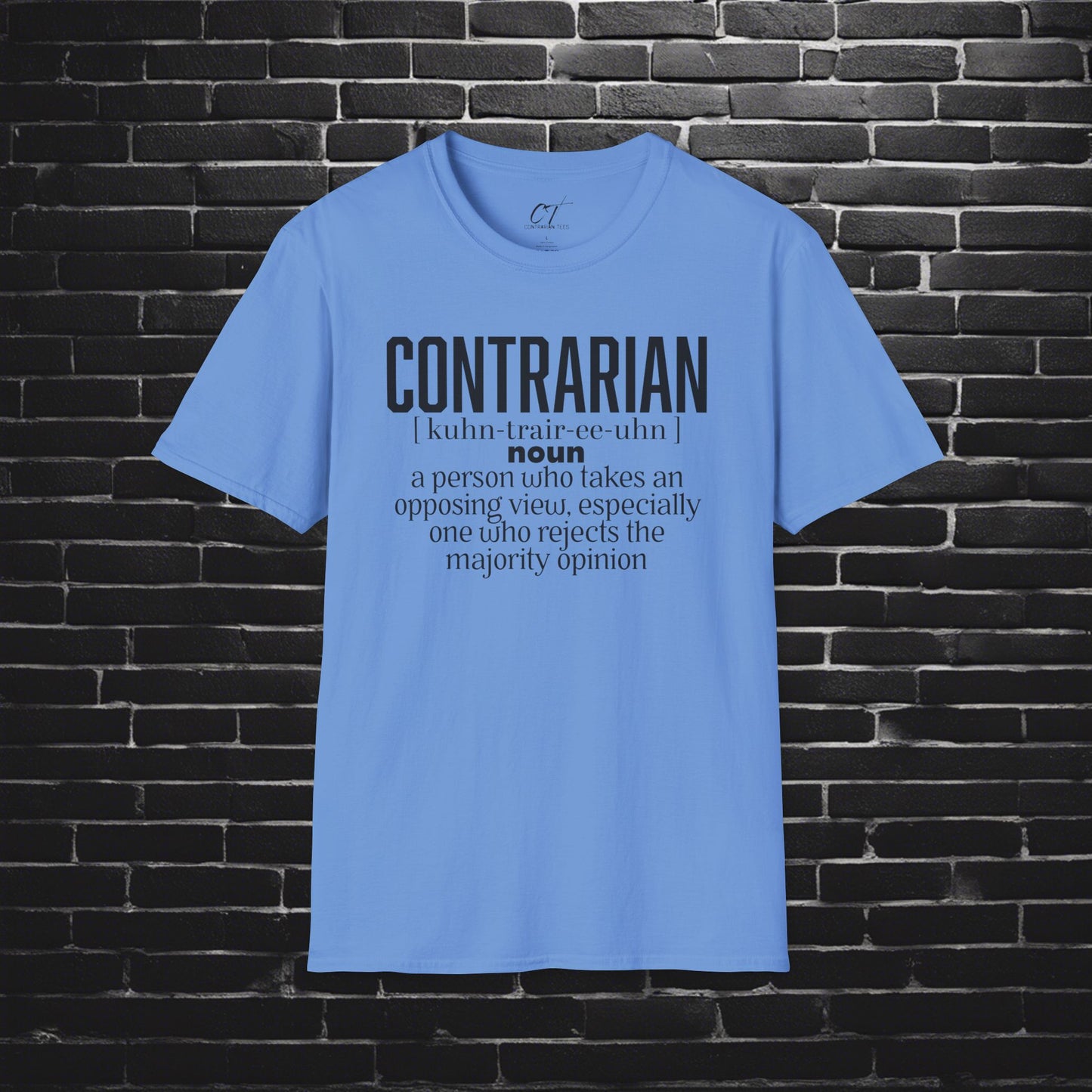 Contrarian, Unisex Softstyle T-Shirt - Embrace your individuality, Perfect for spirited discussions, Gift for thinkers and rebels, Casual
