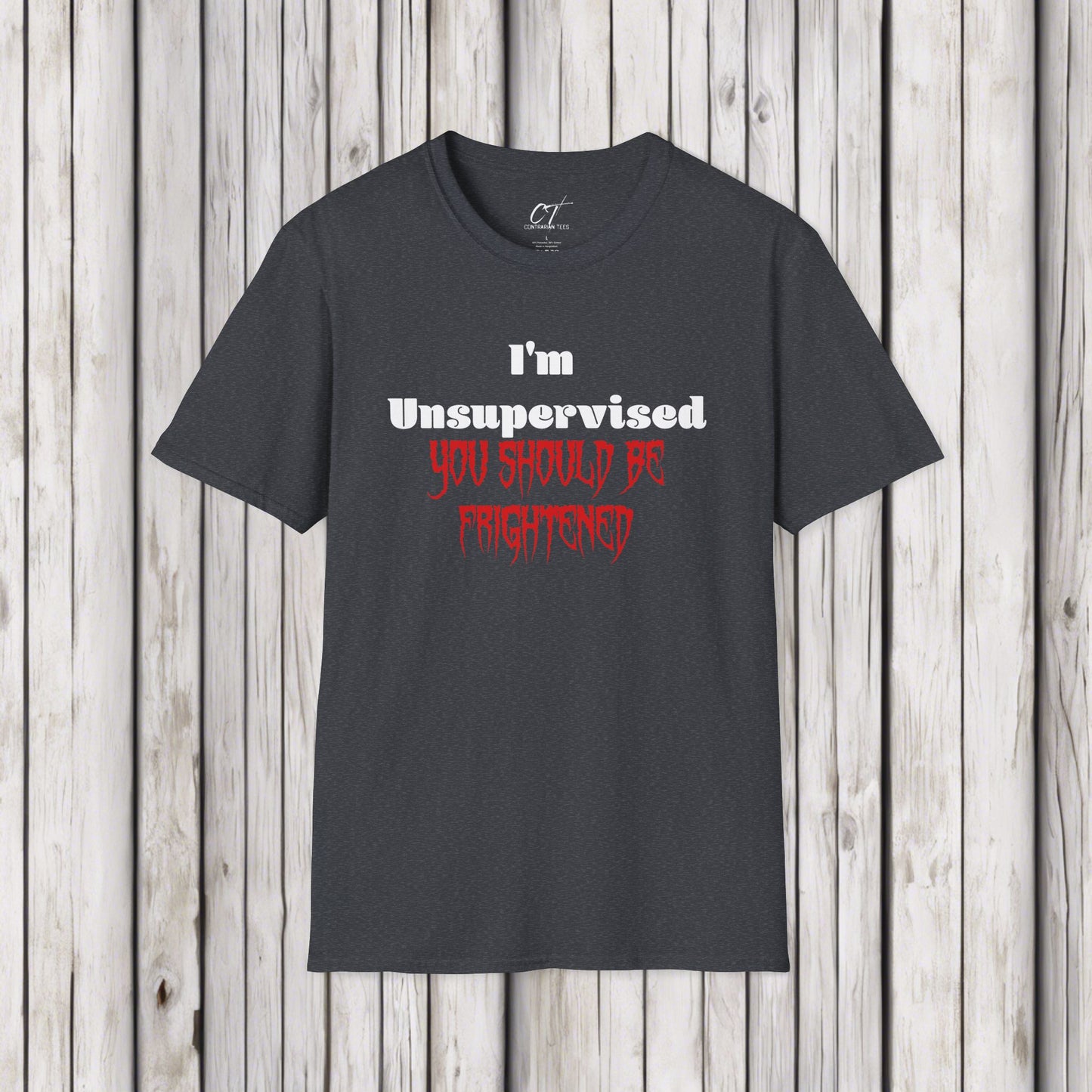 I'm Unsupervised You should be Frightened, Ominous Positivity, Smartass Shirt, Adult Humor Shirt, Funny shirt, Funny Gift, Humorous Shirt