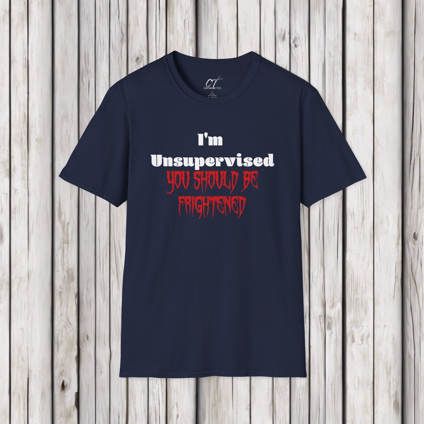 I'm Unsupervised You should be Frightened, Ominous Positivity, Smartass Shirt, Adult Humor Shirt, Funny shirt, Funny Gift, Humorous Shirt