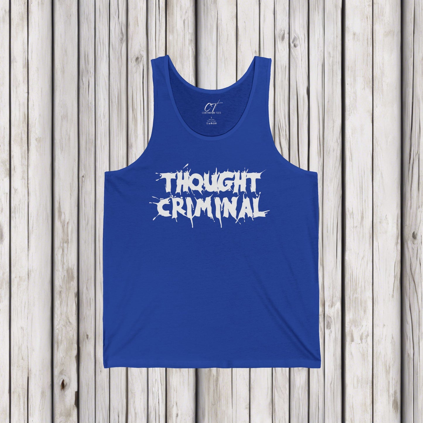 Thought Criminal Tank Top, Unisex Graphic Tee, Rebellion Sleeveless Shirt, Activist Protest Apparel, Political Statement Tshirt, Anarchist