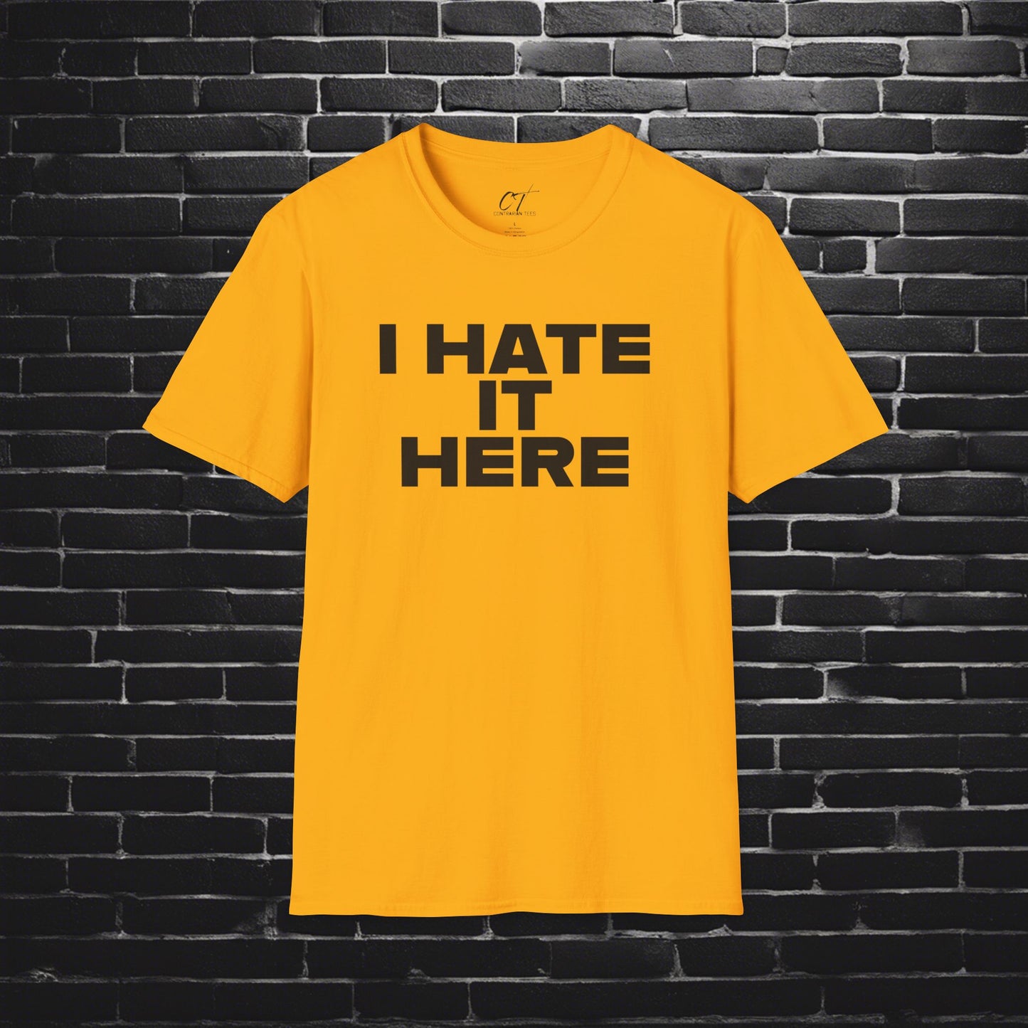 I hate it here, Mens Tee, Sarcastic Shirt, Smartass Shirt, Adult Humor Shirt, Funny shirt, Funny Gift, Humorous Shirt